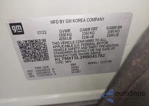 2024 Chevrolet Trailblazer Fwd Rs z USA, uszkodzony, nr VIN KL79MTSL2RB041782